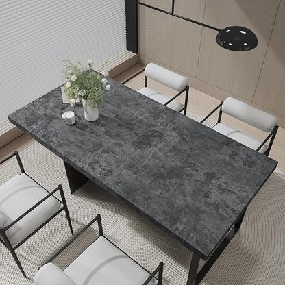 Grey Black Concrete Wallpaper Peel and Stick 24"x394" 3D Thick Dark Grey Concrete Cement Contact Paper Vinyl Matte Textured Waterproof Removable Adhesive Sticker for Bedroom Bathroom Walls