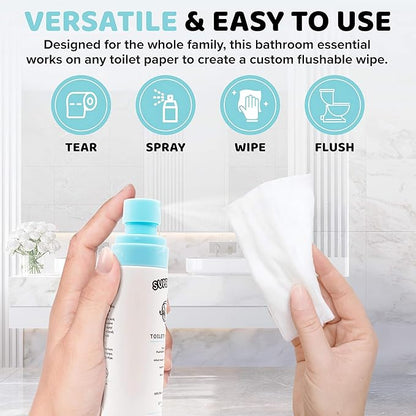 Toilet Paper Spray - 2 Pack (2 X 2.7 fl oz.) - Upgrade Toilet Paper into a Gentle, Cleansing Wipe | A Better Toilet Paper Experience | Soothing Formula | Travel Friendly