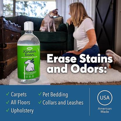 Dog & Cat Urine Stain and Odor Eliminator for Carpet, Upholstery, Hard Floors - 2-Pack 24 oz., Grapefruit Tea Tree Scent, Enzyme Bio-Active Formula with Squeeze and Spray Top