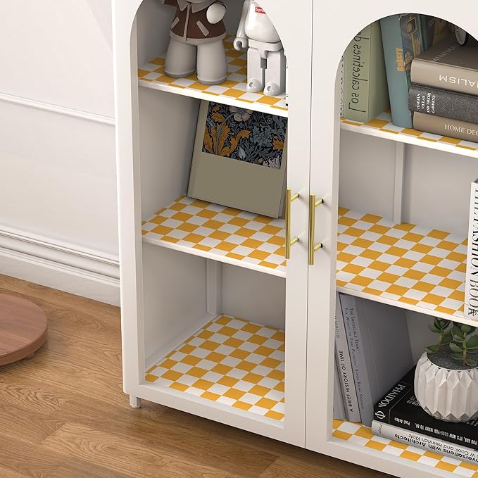 Modern Peel and Stick Wallpaper Orange and White Mosaic Checkered Contact Paper 17.7"x118" Self Adhesive Lattice Wallpaper Removable Decorative Wallpapers for Bedroom Countertops Cabinet Vinyl Roll