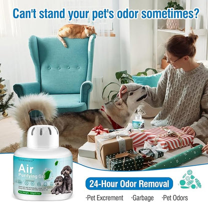 Eco-Friendly Odor Absorber Box for Pets,Pet Odor Eliminator Gel, | 5.3 oz,90-Day Long Lasting | Plant-Based, Safe Around Cats & Dogs | Continuous Air Freshener for Home