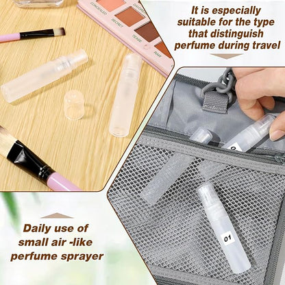 Mozeat Lens 6 PCS 5ml Mini Spray Bottle Plastic Portable Travel Bottle Fine Mist Refillable Mini Perfume Sample Bottles Clear Plastic Spray Bottle Empty for Cleaning Travel Essential Oils