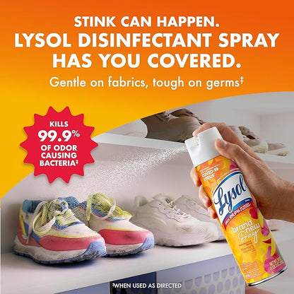 Lysol Disinfectant Spray, Sanitizing and Antibacterial Spray, For Disinfecting and Deodorizing, Mango & Hibiscus, 19 Fl. Oz (Pack of 2)