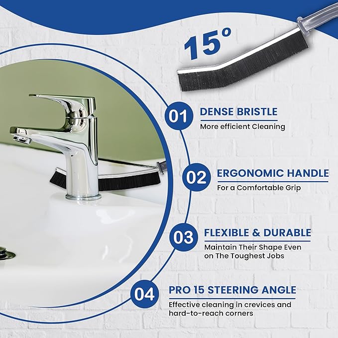 7Pcs Crevice Cleaning Brush, Multifunctional Cleaning Brush Scrub Brush,Toilet Brush,Used in Narrow Corner Tight Spaces,Hard Bristle Grout Brush for Window,Kitchen,Bathroom,Faucets