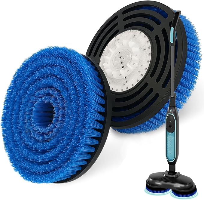 Frescares Replacement Steam Mop Pads for Pursteam ScrubMaster Steam Mop Cleaner,Steam & Scrub All-in-One Scrubbing and Sanitizing Dirt Grip Scrub Washable Pad(2blue)