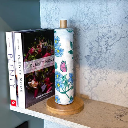 Reusable Paper Towels - 10 Pack - Roll of Washable Cotton Cloth Paper Towels - Paperless Reusable Napkins Cloth Washable - Absorbent + Long Lasting - Zero Waste Products - (Periwinkle)