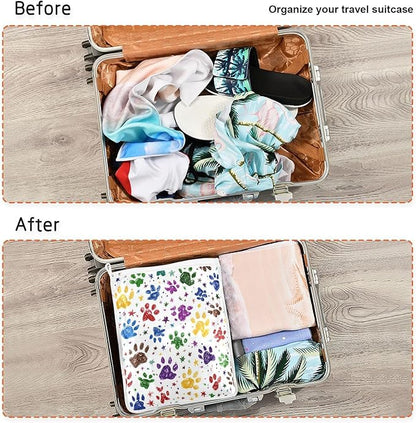Mesh Laundry Bags Lingerie Bags for Washing Delicates 2 PCS Durable Wash Bag with Zipper Small and Medium Washable Paw Prints and Stars