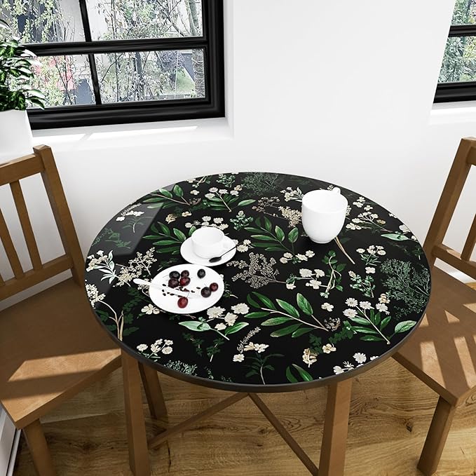 Laatse Dark Floral Wallpaper Peel and Stick Green Leaf Wallpaper Vintage Flowers Contact Paper Waterproof Self Adhesive Boho Delicate Wall Paper for Cabinet Kitchen Walls Locker 17.5in x32.8ft