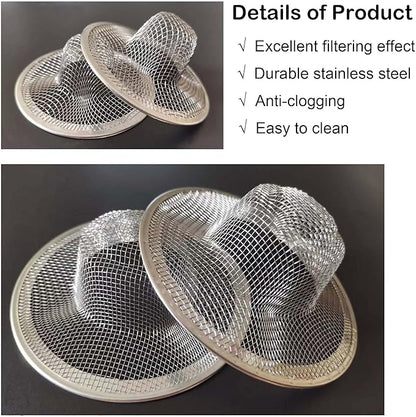 20Pcs Bathroom Sink Drain Strainer Screen Mesh, 2.75'' Stainless Steel Slop Basket Filter Trap Sink Drain Mesh Basket Hair Catcher Filter Cover for Lavatory RV Shower Floor Utility Drain