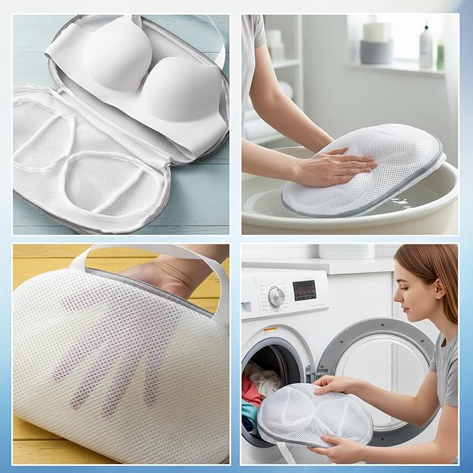 4 Pack Bra Washing Bags,Delicate Lingerie Protector for Washing Machine, Mesh Laundry Bags for Bras,Be Suitable For Socks, Underwear, Gentle Wash And Durable Fabric