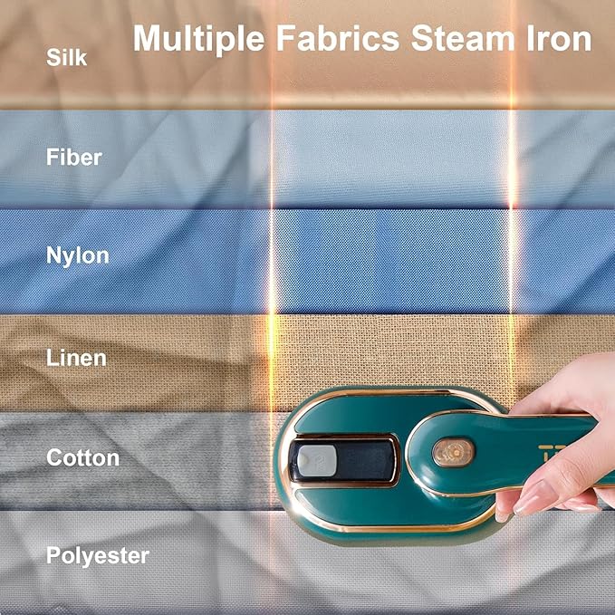 Travel Iron for clothes, Clothes Steamer Handheld for Wrinkle Removal, Small Steam Clothing Irons Foldable portable mini for College Dorm Office Home Garment