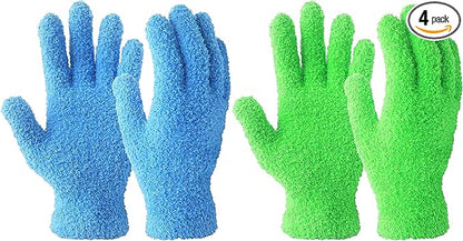 Evridwear Microfiber Gloves for Plant Dusting,2 Pairs Reusable Leaf Cleaning Glove for Houseplants,Blinds,Furniture and Small Objects