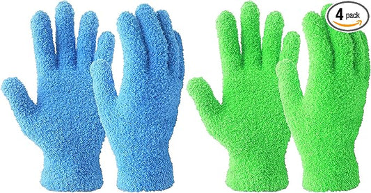 Evridwear Microfiber Gloves for Plant Dusting,2 Pairs Reusable Leaf Cleaning Glove for Houseplants,Blinds,Furniture and Small Objects