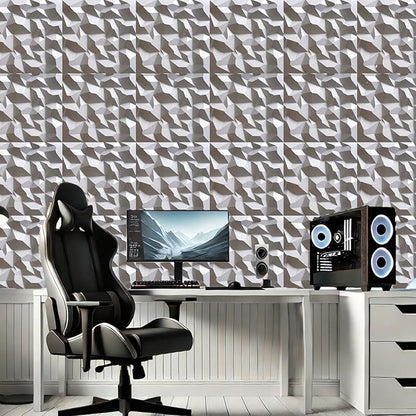 Decorative 3D PVC Wall Panels - Peel & Stick, Waterproof, Lightweight - Perfect for Accent Walls & DIY Projects - 9.8x9.8 Inches (33-Pack)