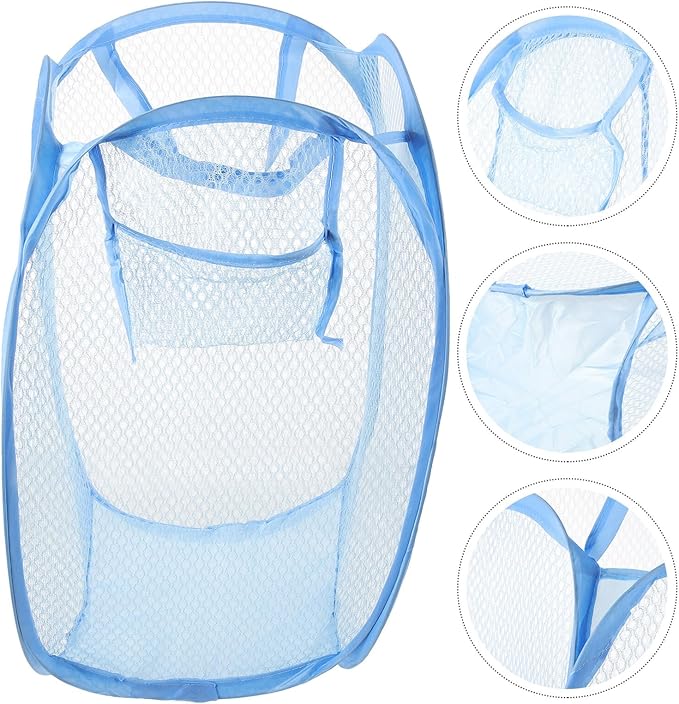 VICASKY Foldable Laundry Basket with Wire Frame Lightweight Mesh Hamper for Clothes and Storage College Dorm Organizer Random Color Random Color