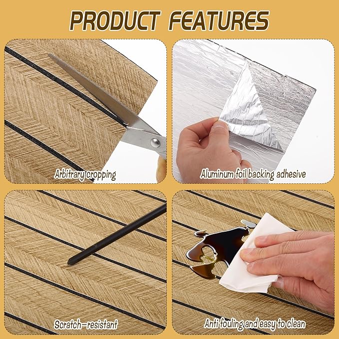 Peel and Stick Slat Wall Panel 118" x 15.7" – Self-Adhesive 3D Wood Grain Wall Panels, Waterproof PVC Fluted Paneling, Soundproof Faux Wood Wallpaper for Living Room Ceiling Decor (4 Rolls)