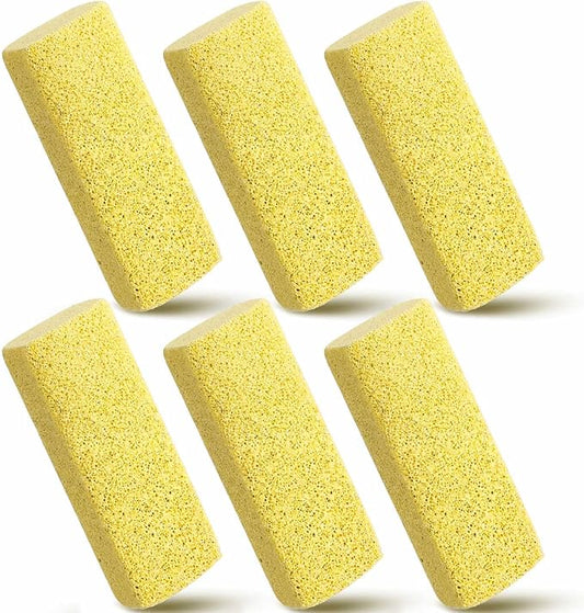 Abbylike 6 Pcs Pet Hair Remover Pumice Stone Reusable Portable Dog Cat Hair Removal Tool Scraper for Carpet,Couch, Bedding, Car Upholstery, Furniture Cleaning (6.1 x 2.56 x 1.4 Inch,Yellow)