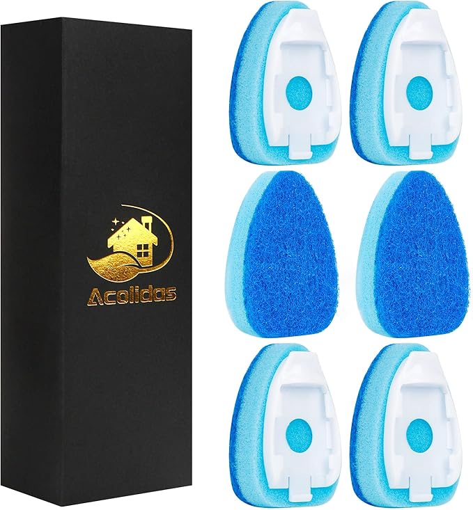 Non-Scratch Dishwand Refills 6 Pack, Scratch-Free Replacement Sponge Heads for Dish Wand, Dishwashing Soap Dispensing Refills, Gentle Scrubber Pads for Kitchen Dishes Sink Cleaning