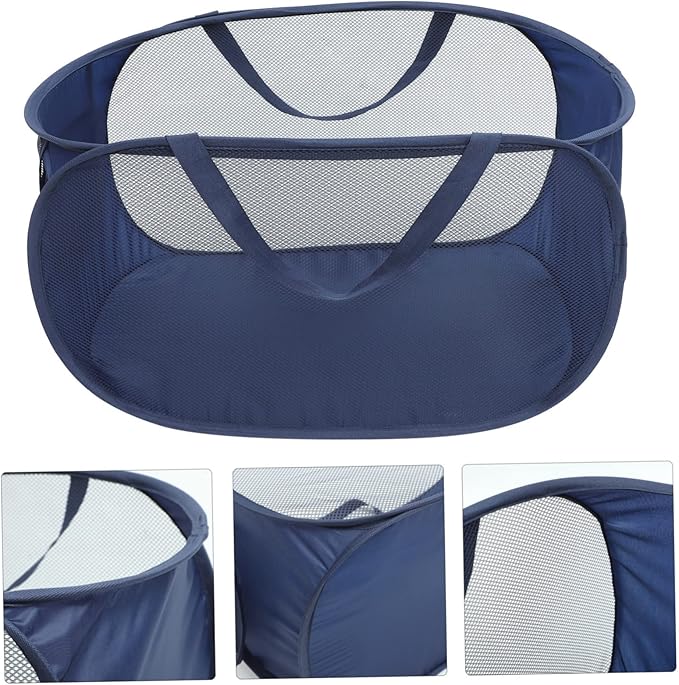 GLEAVI Foldable Laundry Basket Mesh Laundry Basket for Dorm for Bathroom Bedroom