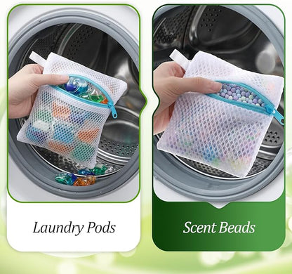 Tyqour 5pcs Small Mesh Laundry Bags, Anti-Sticking Laundry Pod Bags, Durable Polyester Storage Bags for Scented Beads, Travel Laundry Organizer, Protect Delicate Garments