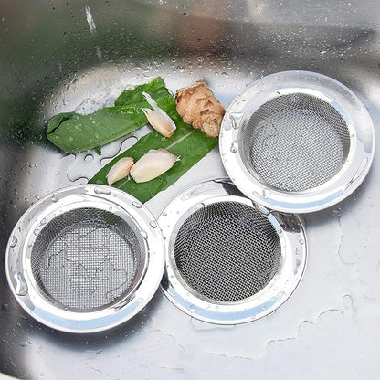 CORNERJOY 2PCS Kitchen Sink Strainer-Stainless Steel Mesh Drain Strainer,Large Wide Rim 4.5" Diameter