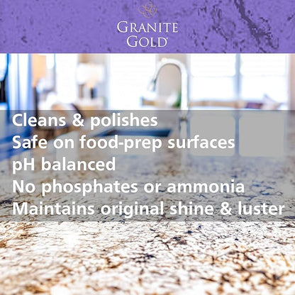 Granite Gold Clean and Shine Spray-Streak-Free Deep Cleaning & Polishing of Granite, Marble, Quartz, 24 Fl Oz (Pack of 1)