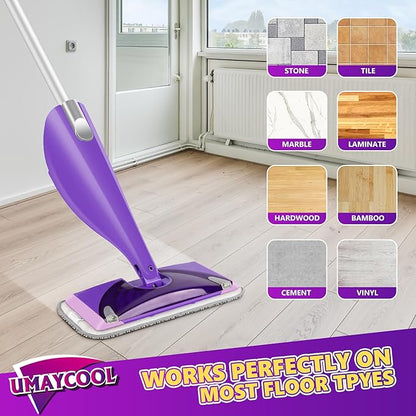 Reusable Mop Pads Refills for Swiffer WetJet, Wet Pads Refill Microfiber Mop Replacement Machine Washable Up to 100 Times for Floor Cleaning Wet Dry Use for All Floor Types, 6 Pack
