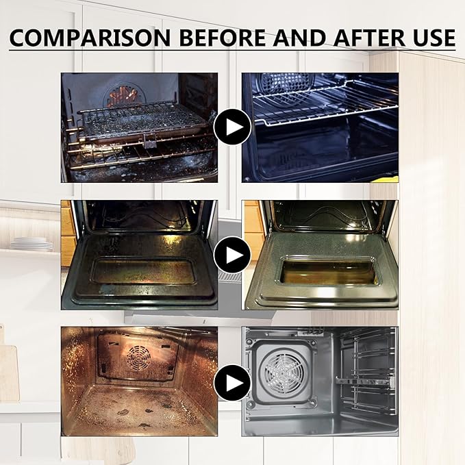 Oven And Grill Cleaner,Stovetop Cleaner,Heavy Duty Oven And Grill Cleaner Spray,For Stovetops, Grates, Stainless Steel- Removes Grease, Burnt-On Food & Grime (3PC)