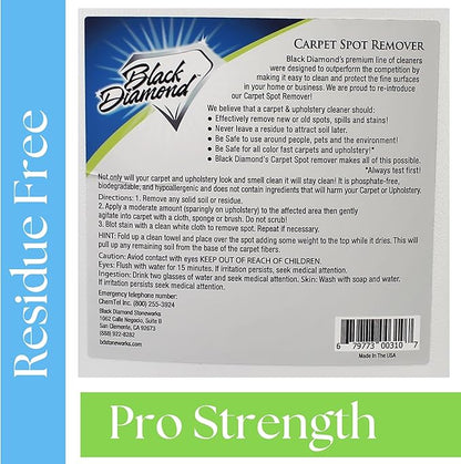 Black Diamond Stoneworks Carpet & Upholstery Cleaner: Fast Acting Deep Cleaning Spot & Stain Remover Spray Also Works Great on Rugs, Couches and Car Seats (1-Gallon)