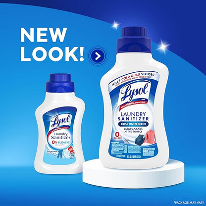 Lysol Disinfectant Laundry Sanitizer & Scent Booster, Laundry Detergent Additive, Color Safe Bleach Alternative, Laundry Odor Eliminator, Kills Bacteria & Viruses, Crisp Linen Scent, 41 Fl Oz Liquid