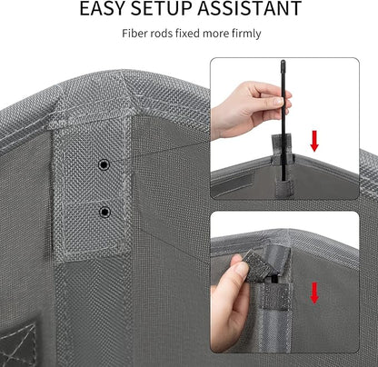 Chrislley 60L Slim Laundry Hamper with Lid Narrow Laundry Basket with Handle Upgrade Foldable Dirty Clothes Hamper Portable Skinny Hamper Organizer Storage Bins (25.6 inches, grey)