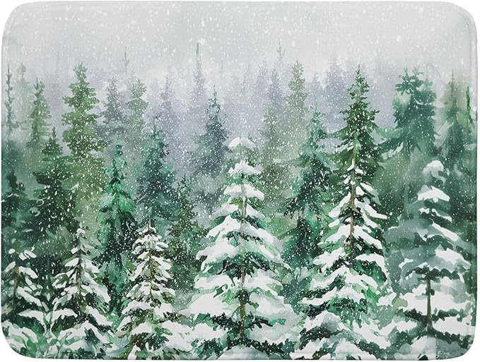 Christmas Tree Dish Drying Mat 18 x 24 Inch With Absorbent Reversible Microfiber Green Pine Tree Drying Mats Winter Holiday Dish Drainer Mat Fast Dry For Kitchen Dining Room Decoration