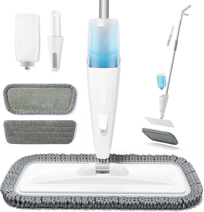 JOYMOOP Spray Mop for Floor Cleaning, Dry & Wet Microfiber Cleaner with 18oz Refillable Bottle and 2 Replacement Pads, for Home or Commercial Use