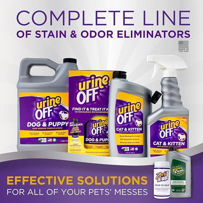 urineOFF Kitten & Cat Odor & Stain Remover | Fresh Scent Carpet Cleaner Spray | Bio Enzymatic Stain & Urine Odor Eliminator | Pet Safe Cleaner | 16.9 oz.