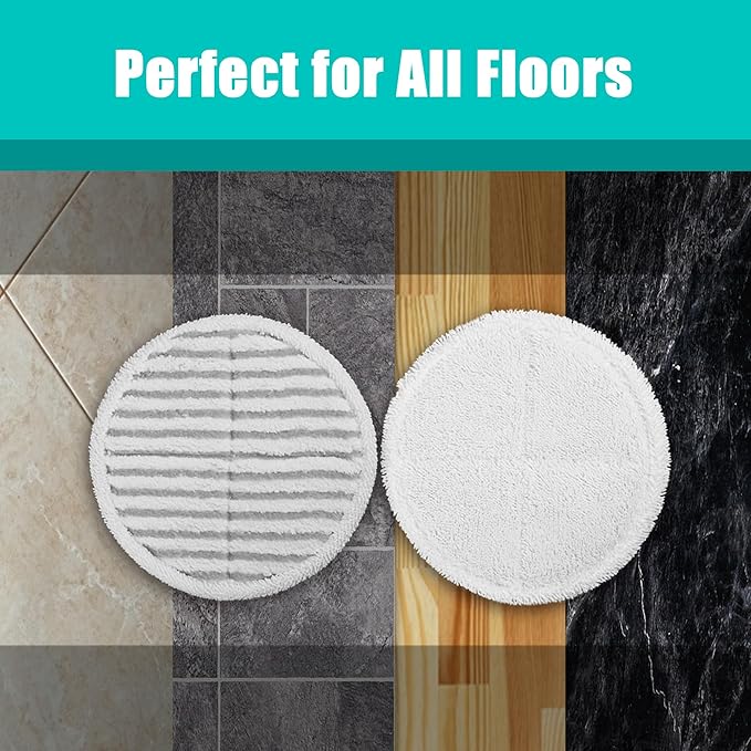 4 Pack Steam Mop Pads Replacement for Bissell Spinwave Powered Hard Floor Mop 2124 2315 2307 20399 20393 2039A 20391 23157 23159 Series Washable Reusable Soft & Scrubby Microfiber Pads