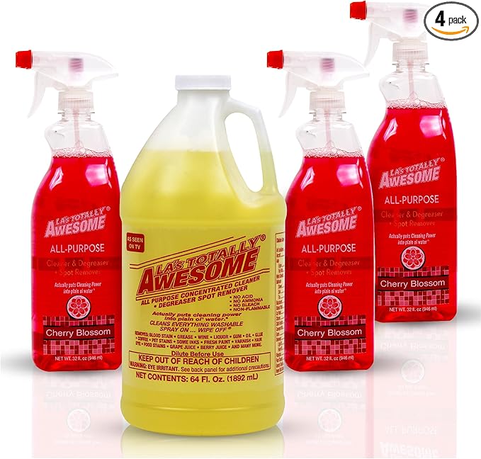 La's Totally Awesome All Purpose Cleaner 64 oz + All Purpose Cleaner Cherry Blossom Plant-Derived Spray 32oz (Pack of 3)