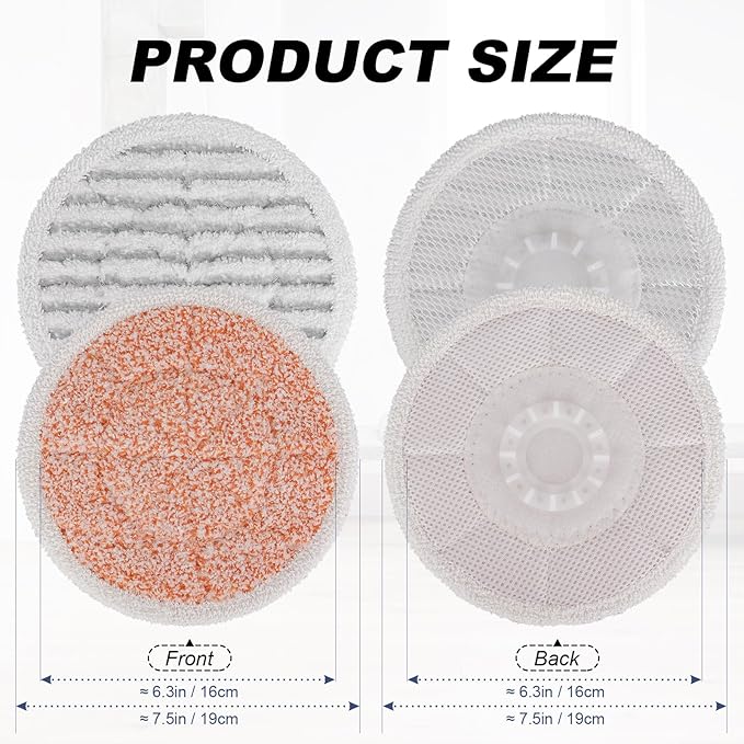 Pads for Shark Steam Scrub Mop: 12 Pack Spin Mop Refills Fit for Shark S7000 S7001 S7000C S7201 S7000AMZ S8201 S8001 S8000 Steam and Scrub Pads - Hard Floor Steam Mop Washable Pads S7001TGT