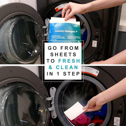 180 loads Laundry Sheets (Ultra-Concentrated, Earth Friendly, Liquid-Free Solution) + Sample Pack (Laundry, Foaming Hand Soap, Toilet & Floor Cleaner Dissolvable Sheets)