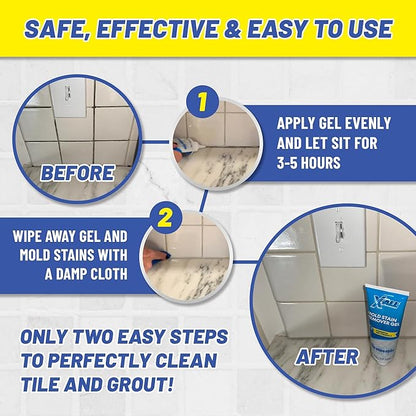 X-ALL Mold Stain Remover – Heavy Duty Cleaner for Bathroom Grout, Tile, Shower & Washing Machine Seal, 150g