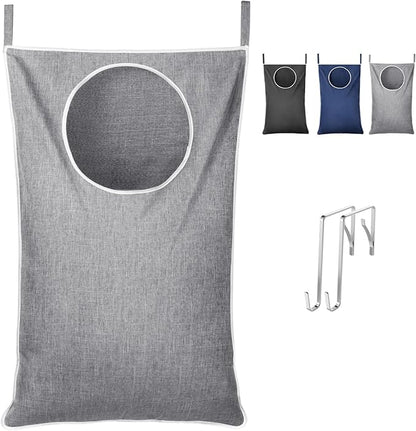 Lifewit 1 Pack Over Door Laundry Hamper, Large Collapsible Hanging Laundry Hamper, Hanging Laundry Basket Bag for Bathroom Bedroom Dirty Clothes Storage Organizer, Light Gray