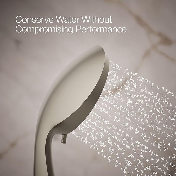 KOHLER K-22165-G-BN Forte® Multifunction Hand Shower Head, Handheld Showerhead with 3 Spray Settings, 1.75 GPM, Vibrant Brushed Nickel
