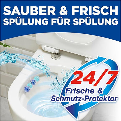 WC-Frisch Kraft Active Fragrance Rinser Fresh Breeze (2 x 50 g), Toilet Cleaner for Cleaning with Every Flush, Fragrance Stones for Long-Lasting Fresh Fragrance, + 50% Anti-limescale Effect