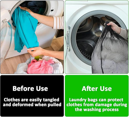 2 Pack Mesh Laundry Bags, 24" X 36" Large Laundry Washing Bags Heavy Duty Mesh Travel Laundry Bag for Delicates Clothes Washing Machine Drawstring Wash Bag for College Dorm Travel Family