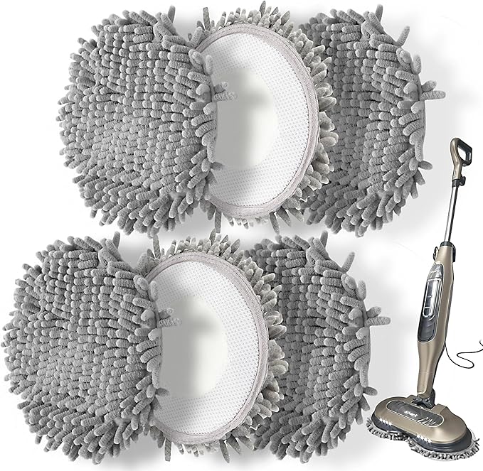 Frescares 6 Packs Steam Mop Pads Replacement Power Pads Compatible with Shark,S8201 S8001 S7001 S7201 S7000AMZ S7000 S7005 S7020 S7001C Dirt Grip Scrub Adsorb Washable Pad