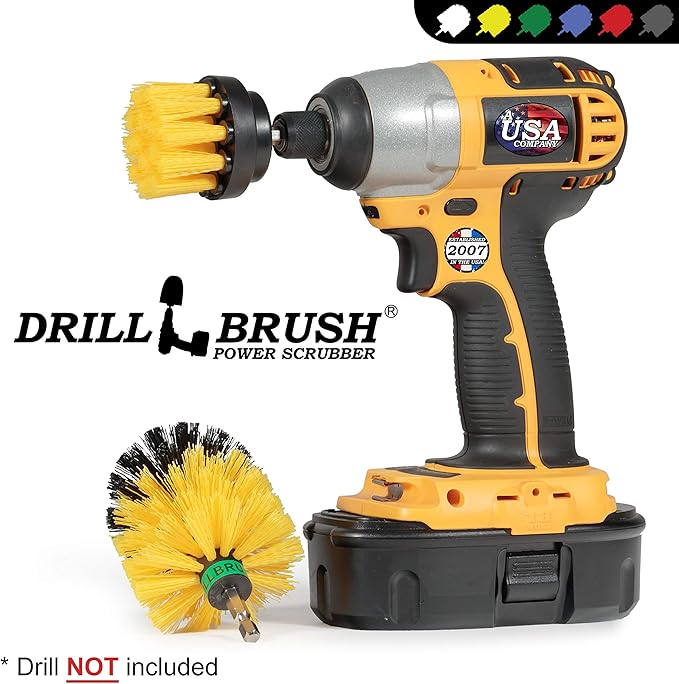 Bathroom Accessories Essentials - Cleaning Supplies - Scrub Brush - Shower Cleaner Brush - Shower Door Scrubber - Bathtub Cleaning Kit - Bath Mat Brush - Bathroom Tile Brush - Grout Cleaning Scrubber