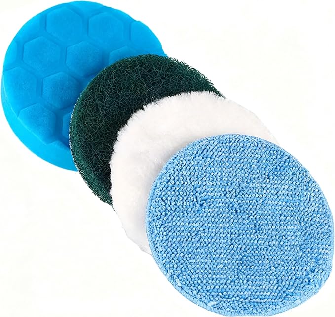 Replacement Brush Heads, 4-Pack Multi-Surface Spin Scrubber Heads for Cordless Electric Power Scrubber, Cleaning Pads for Bathroom, Kitchen, Tile, Bathtub, Car Detailing & Floor