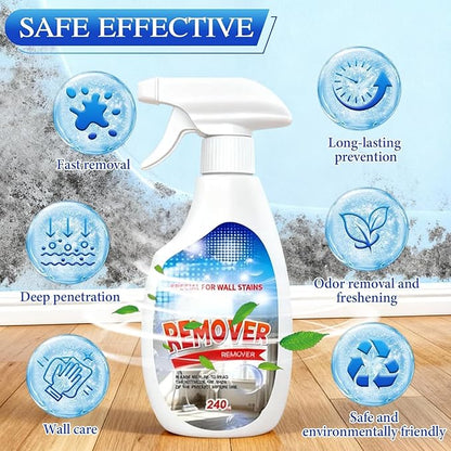 Highly Effective Removal Spray, Wall Cleaner Spray, Dust and Dirt Removal, 8.12 Fl oz, for Wood, Tile, Fabric, Bathrooms, Kitchens