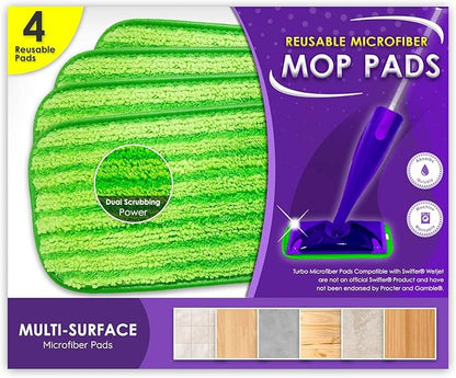 Heavy Duty Microfiber Mop Refill Pads - Extra Thick, Premium Quality Mop Pad Replacements Refills for Wet and Dry Mopping Up Dirt, Dust, Dog Hair and Cat Hair