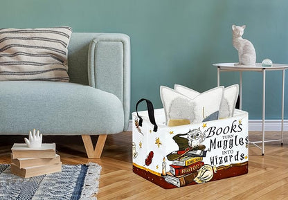MAIZMZ Kids Reading Book Storage Basket Book Organizer for Nursery Classroom Gifts Toys Storage Bin/Dorm/Kitchen/Pet/Office/Closet/Shelf/Room Decor Storage