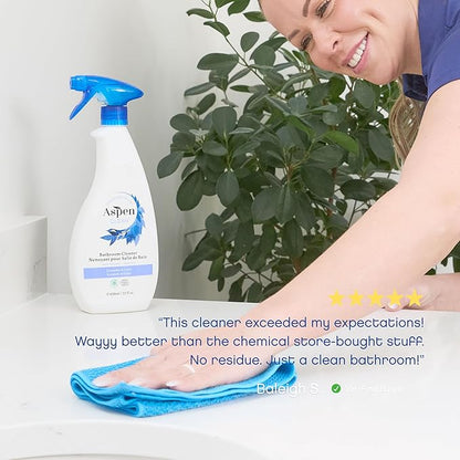 AspenClean | Bathroom Spray Cleaner | Eco-Friendly Cleaner for Hardwood, Laminate, Stone & Ceramic | Non - Toxic | 100% Natural | EWG Verified | Pack of 2